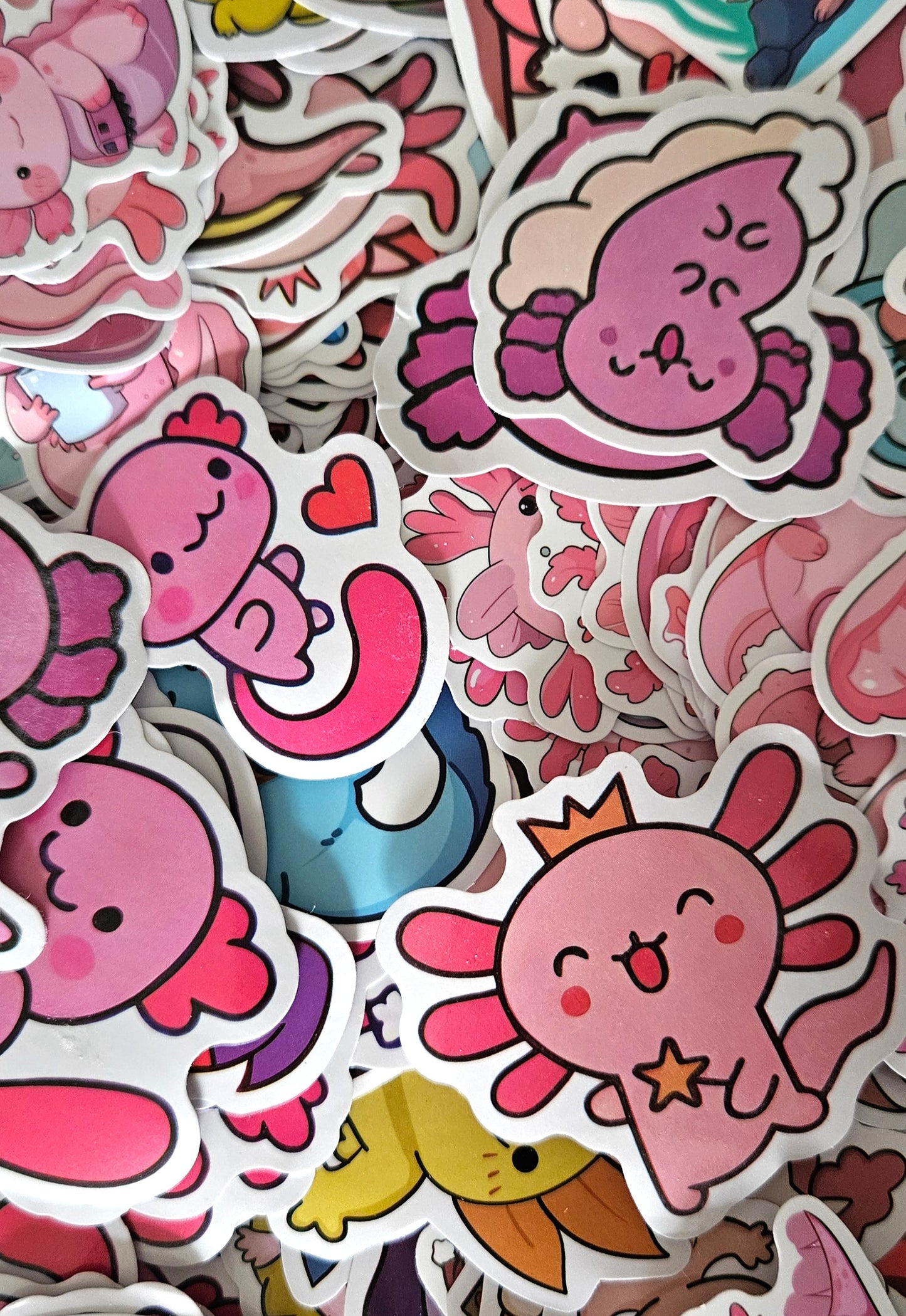 10 Random Axolotl Stickers
