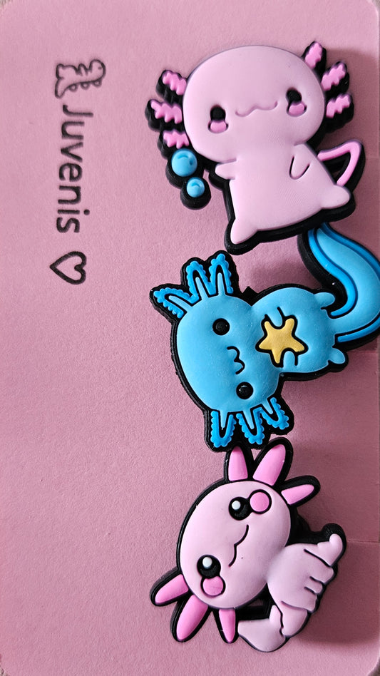Axolotl shoe charm 3 pack. Random